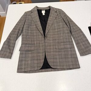 H&M Oversized Plaid Blazer